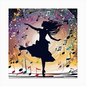 Dancer With Music Notes 3 Canvas Print