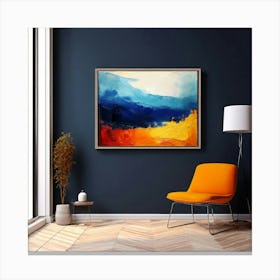 Mock Up Canvas Framed Art Gallery Wall Mounted Textured Print Abstract Landscape Portrait (1) Canvas Print