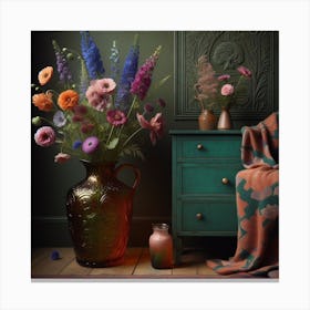 'A Room With Flowers' Canvas Print