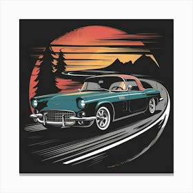 Classic Car At Sunset 2 Canvas Print