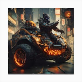 Pumpkin Car (Cyberpunk37) Canvas Print