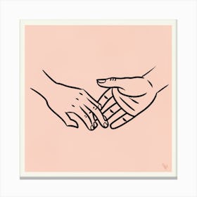 Hands Pinky Promise Line Art Print Painting Canvas Print