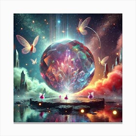 Crystal Ball With Butterflies 1 Canvas Print