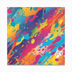 Colorful Paint Splashes Canvas Print