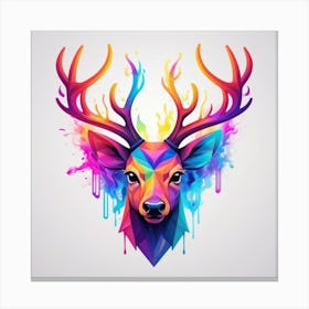 Colorful Deer Head 1 Canvas Print