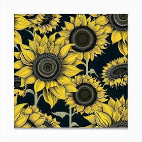 Sunflower pattern Canvas Print