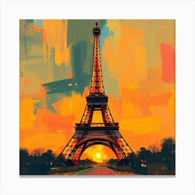 Eiffel Tower At Sunset Canvas Print