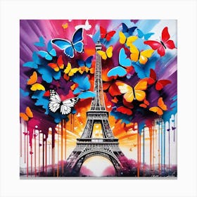 Paris With Butterflies 34 Canvas Print