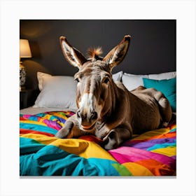 Donkey On Bed Canvas Print