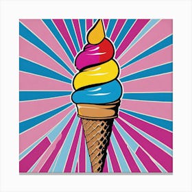 Ice Cream Cone Pop Art Canvas Print