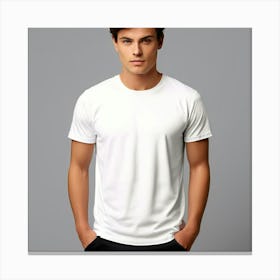 Mock Up Tshirt Blank Plain Cotton Unprinted Simple Minimalist Canvas Customizable Basic (13) Canvas Print