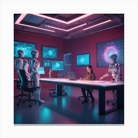 Futuristic Office 7 Canvas Print