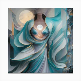 Woman With A Moon Canvas Print