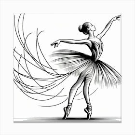 Line Art ballerina body 11 Canvas Print