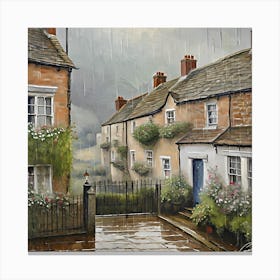 Rainy Day at the Village Canvas Print