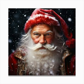 Watercolor Father Christmas Studio Photography Complex Details High Detail Canvas Print