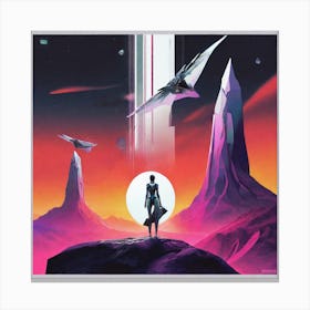 Spaceships In The Sky Canvas Print