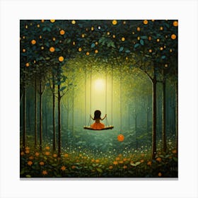 Swing In The Forest Canvas Print