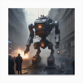 Robots In The City 7 Canvas Print