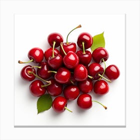 Cherry On A White Background Canvas Print