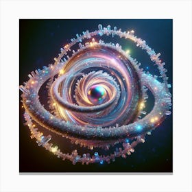 Crystal Orbit With Rainbow Bright Liquid Swirls With Magical Energy Canvas Print