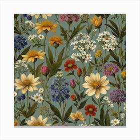 Wildflowers Seamless Pattern 1 Canvas Print