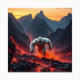 White King Kong Running Away Canvas Print