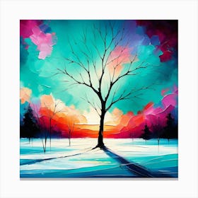 Tree In The Snow 1 Canvas Print