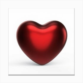 Red Heart On White Background Canvas Print