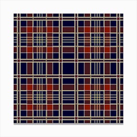 Plaid Tartan Scottish Navy Gold Canvas Print