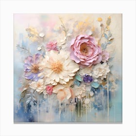 Vintage Pastel Flowers 14 Canvas Print