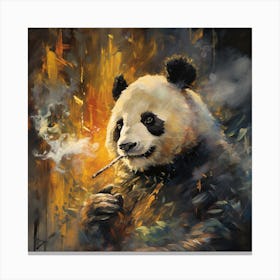 Smoking Panda Canvas Print