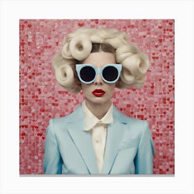 Vintage Glamour Reimagined - Bold Sunglasses and Classic Style" Canvas Print