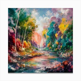 A stunning oil painting of a vibrant and abstract watercolor 2 Canvas Print