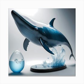 Blue Whale And An Egg Canvas Print