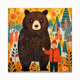 Bear Friends Collage Canvas Print