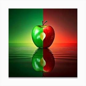 Firefly Apple, Red, Green, Yin Yang, Symbol, Light, Reflection, Surface, Balance, Harmony, Contrast, (11) Canvas Print