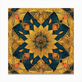 Mandala, Intricate Geometric Pattern Canvas Print