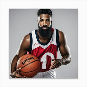 Bearded Basketball Player 1 Canvas Print