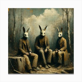 Three Rabbits Art Print Canvas Print