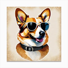 Corgi In Sunglasses 10 Canvas Print