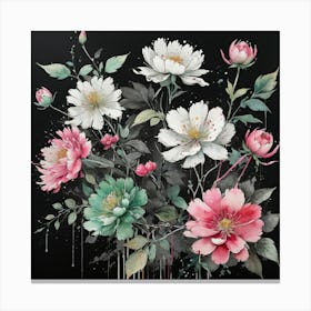 Vibrant floral pattern Canvas Print