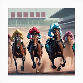Horse Race 16 Canvas Print