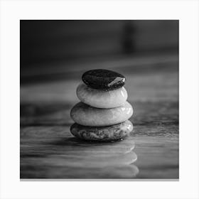Pebbles Black And White Photo Canvas Print