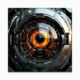 Robotic Eye Close Up Artificial Android Cyborg Technological Futuristic Mechanical Digital (2) Canvas Print