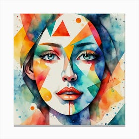 Watercolor Of A Woman'S Face 2 Canvas Print