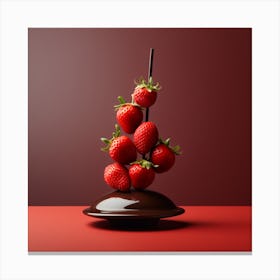 Artjuicebycsaba Chocolate Covered Strawbery Meets Japanese Zen 11 Canvas Print