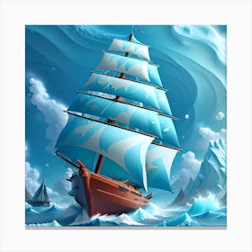 Ship In The Ice Canvas Print