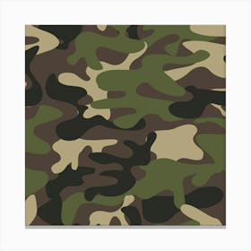 Texture Military Camouflage Repeats Seamless Army Green Hunting Canvas Print