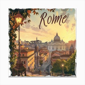 Rome PostCard Artwork 2 Canvas Print